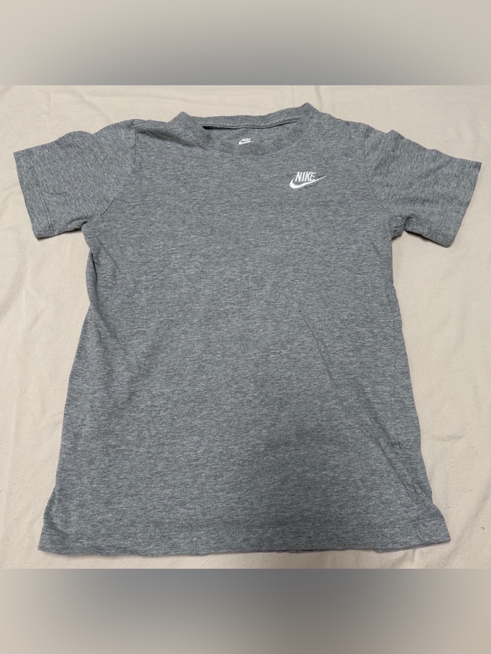 Nike Kids Gray Tee with White Logo